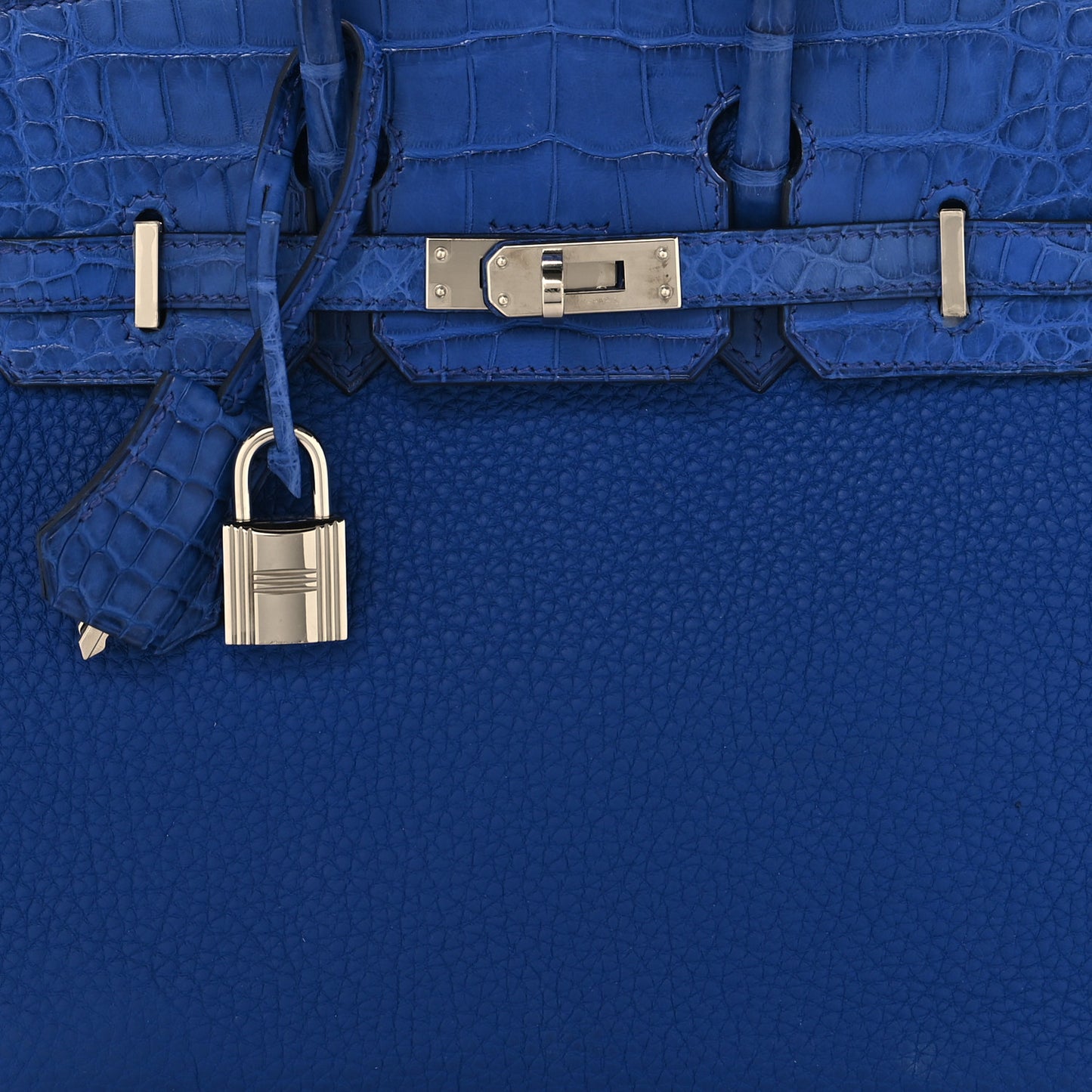 Togo Matte Alligator Birkin Touch 25 Bleu Royal