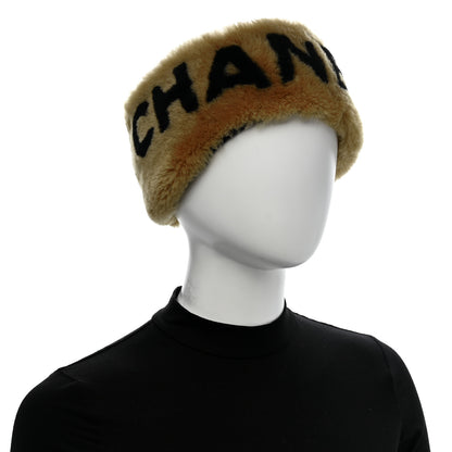 Chanel Dyed Shearling CC Headband Brown Black 2 of 4