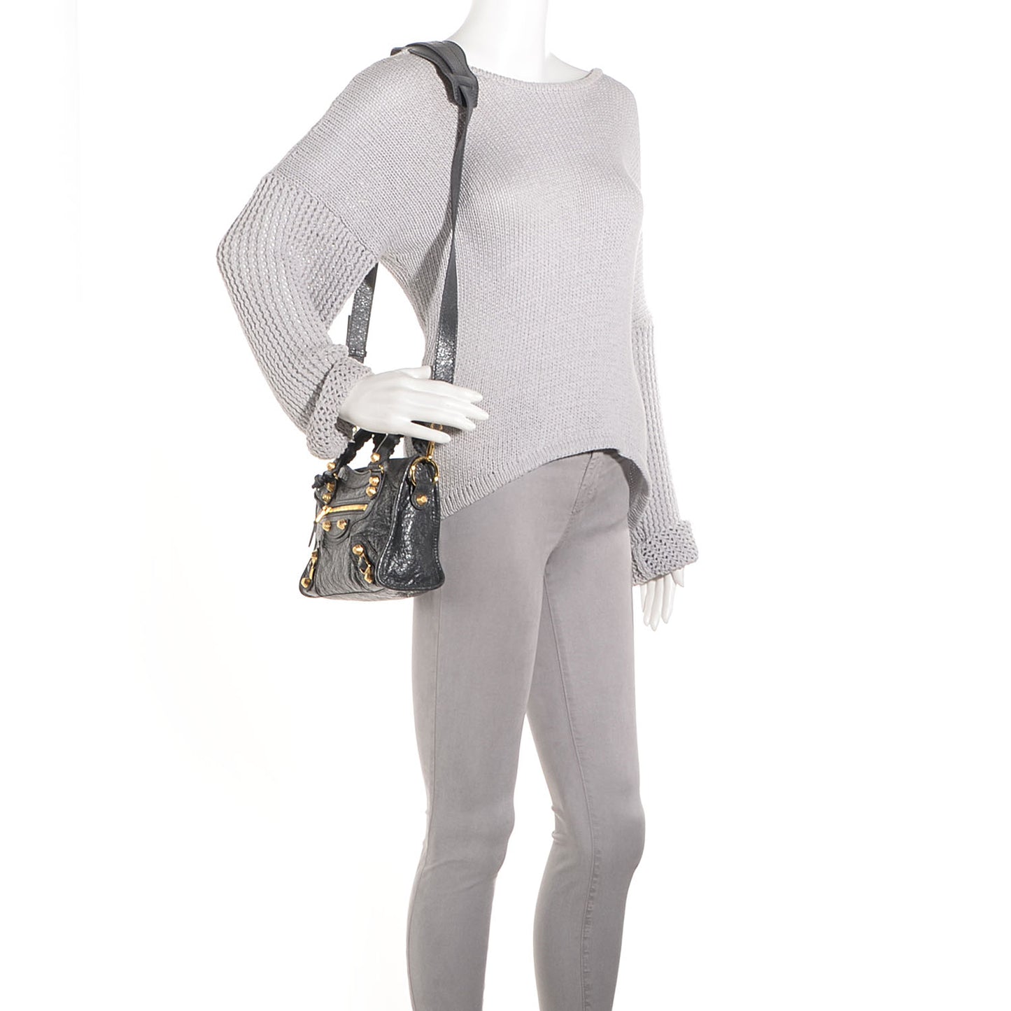 Agneau Giant 12 Gold Hardware Mini City Gris Fossile
