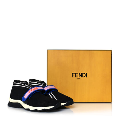 Fendi Stretch Yarn Stiff Band Rockoko Sneakers 38 Black 8 of 8