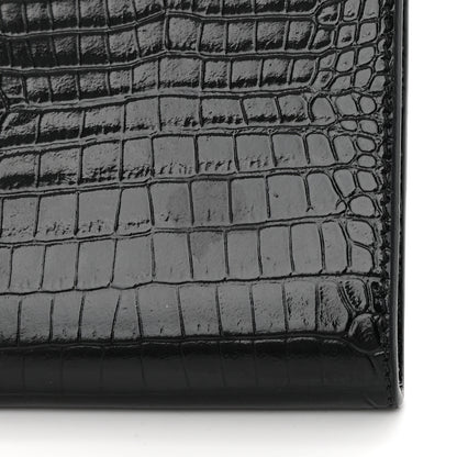 Givenchy Calfskin Crocodile Embossed Mini Phone Crossbody Bag Black 12 of 14