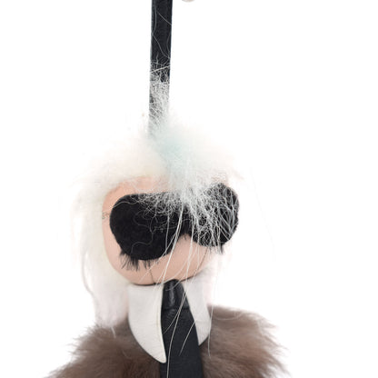 Fendi Mink Fox Goat Fur Mini Karlito Bag Charm Pink 4 of 4
