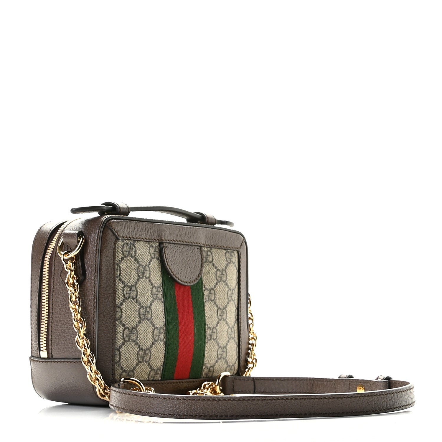 Gucci GG Supreme Monogram Mini Ophidia Top Handle Shoulder Bag Brown 4 of 11