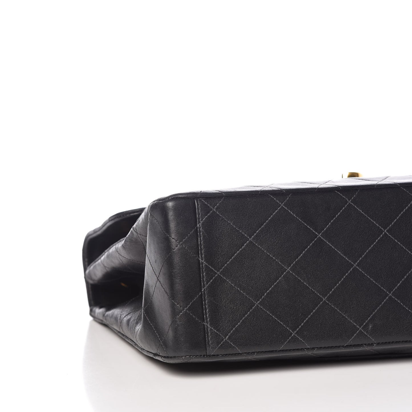 Lambskin Quilted XL Jumbo Single Flap Black