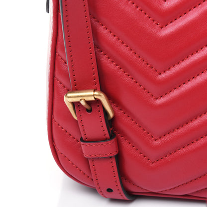 Gucci Calfskin Matelasse GG Marmont Dome Backpack Hibiscus Red 12 of 14
