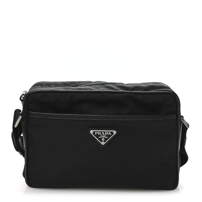 Prada Re-Nylon Vela Saffiano Pocket Double Zip Shoulder Bag Black 1 of 11