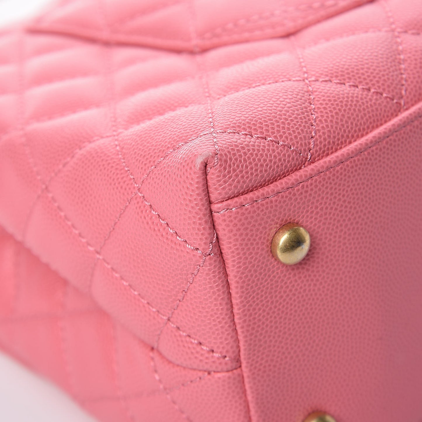 Caviar Lizard Embossed Quilted Small Coco Handle Flap Pink