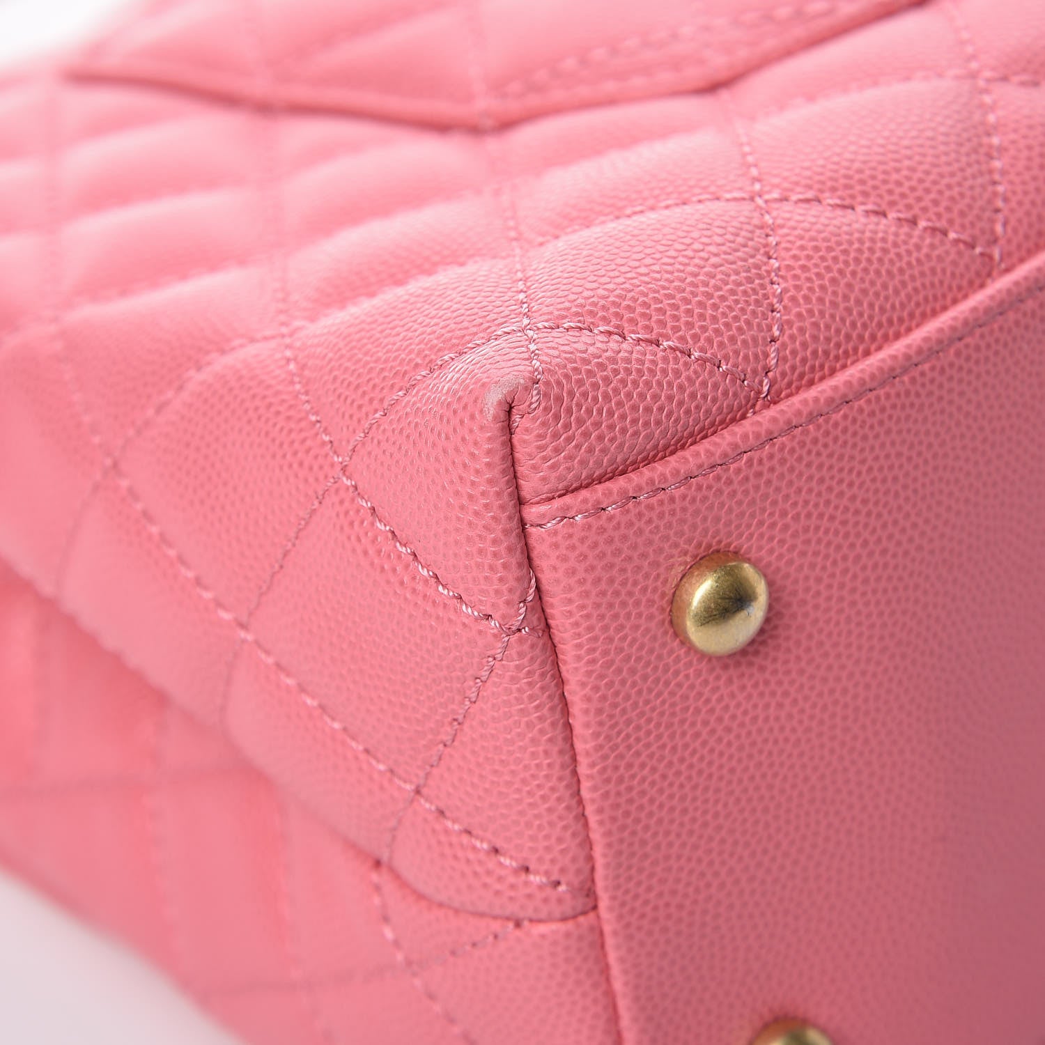 Chanel Caviar Lizard Embossed Quilted Small Coco Handle Flap Pink 13 of 14