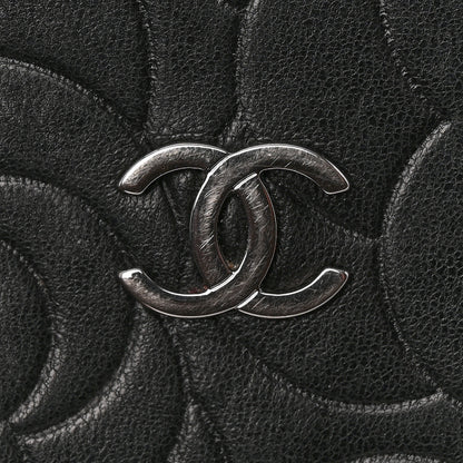 Chanel Lambskin Camellia Embossed Medium Wallet Black 10 of 11