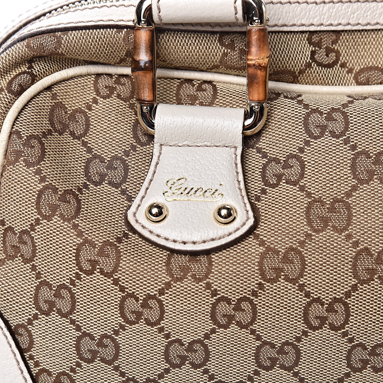 Gucci Monogram Bamboo Boston Off White 8 of 14