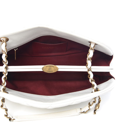 Chanel Aged Calfskin Quilted Medium Just Mademoiselle Bowling Bag White 6 of 15