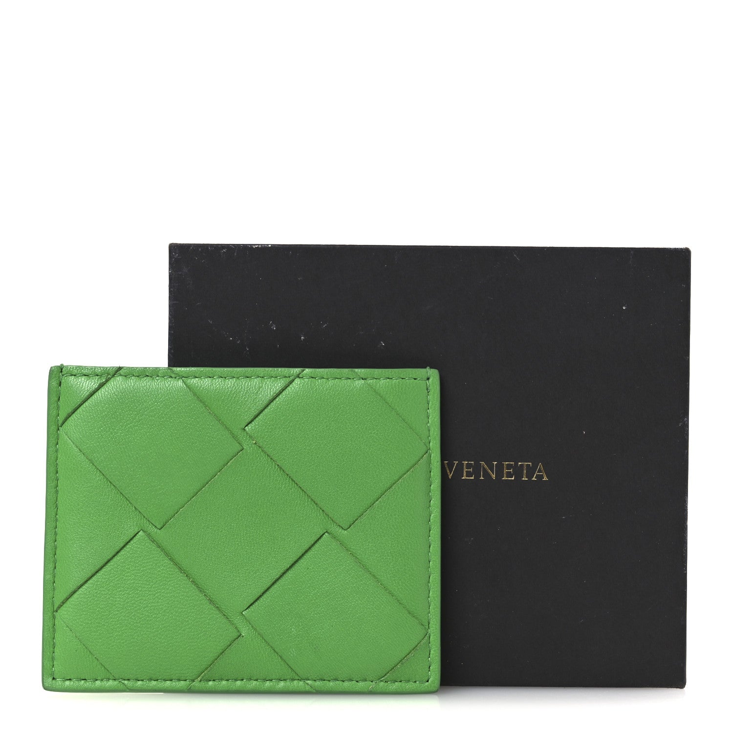 Bottega Veneta Nappa Maxi Intrecciato Card Holder Parakeet 1854222