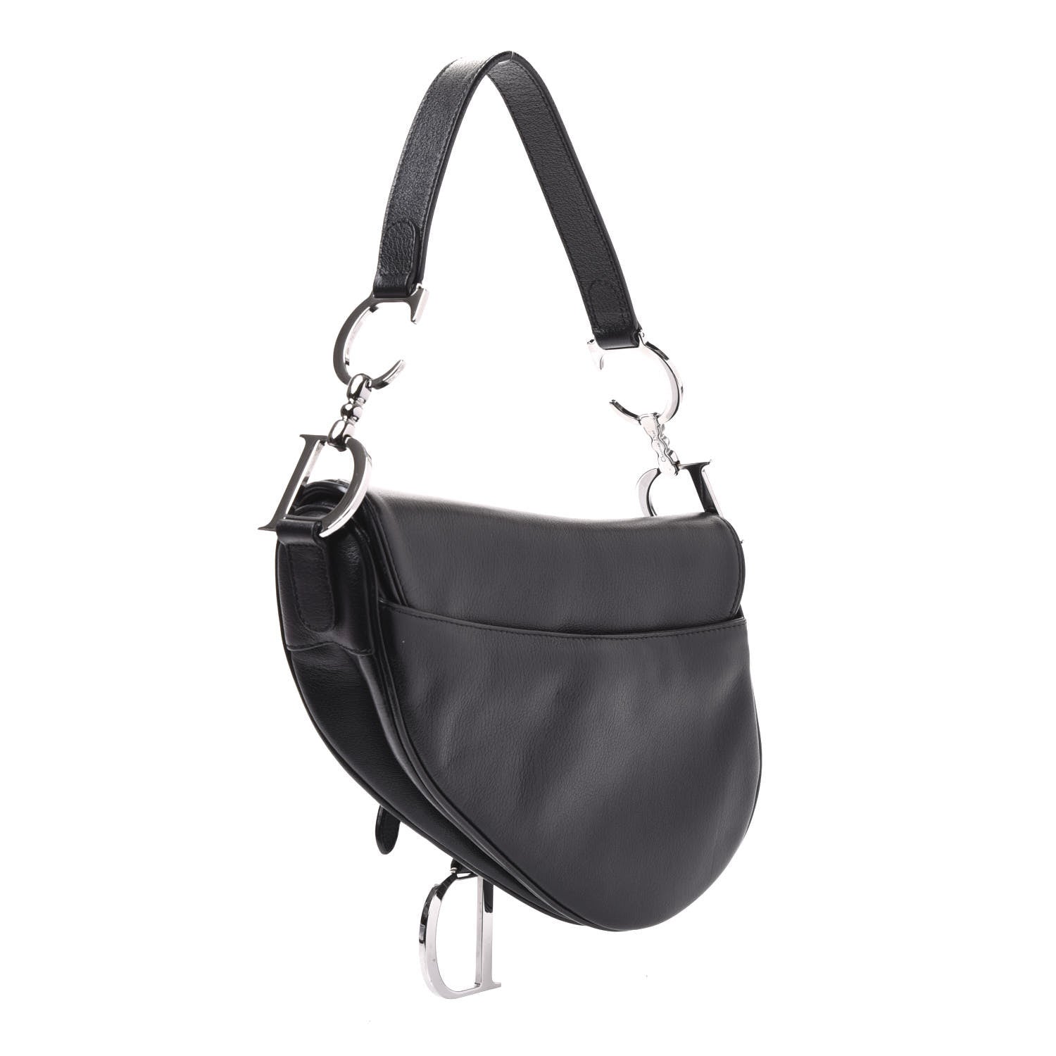 Christian Dior Calfskin Saddle Bag Black 2 of 9