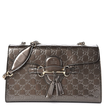 Gucci Shine Guccissima Medium Emily Chain Shoulder Bag Sasso 1 of 10