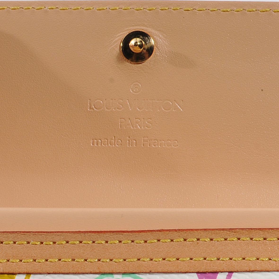 Monogram Multicolor Porte-Monnaie Plat Coin Purse White