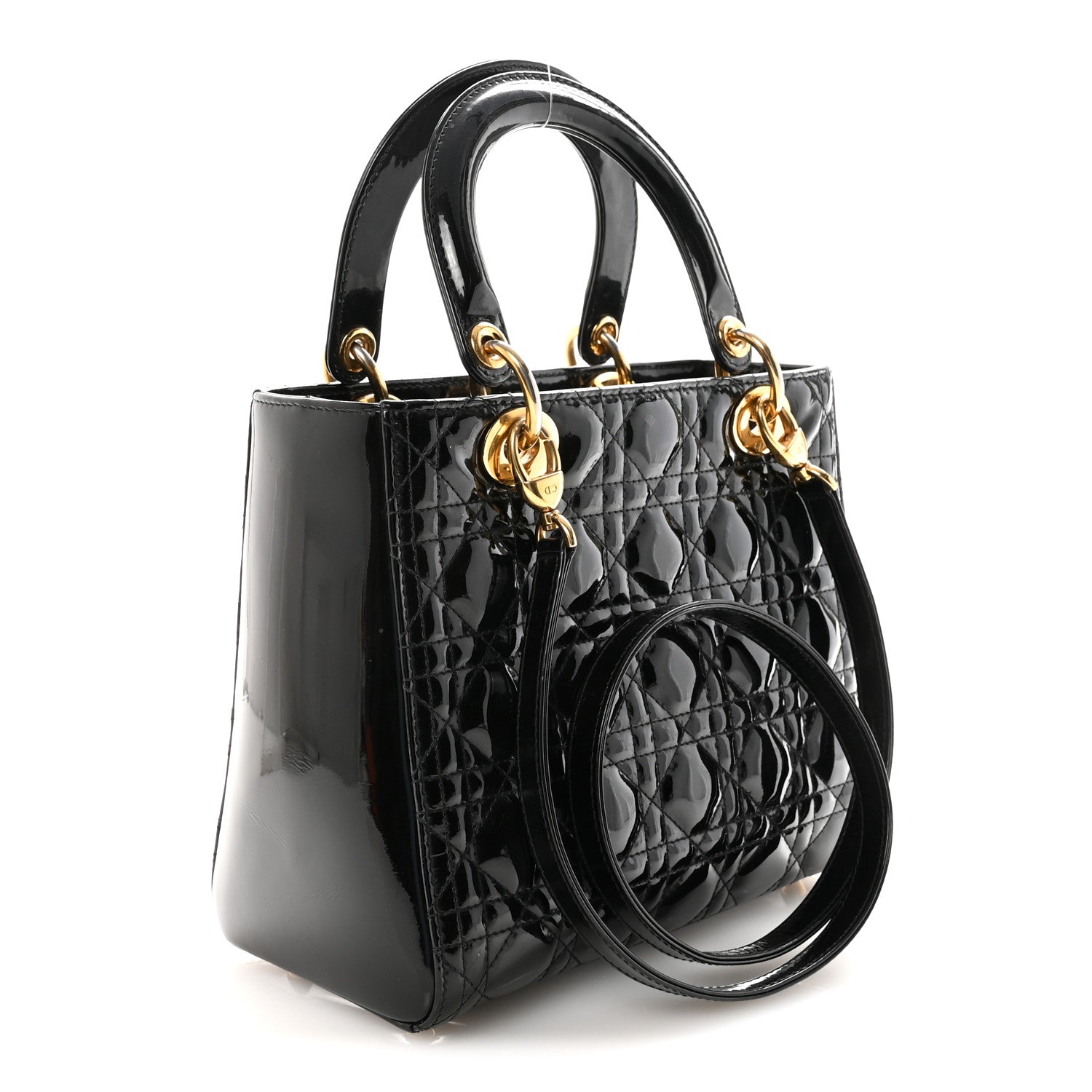 Christian Dior Patent Cannage Medium Lady Dior Black 3 of 10
