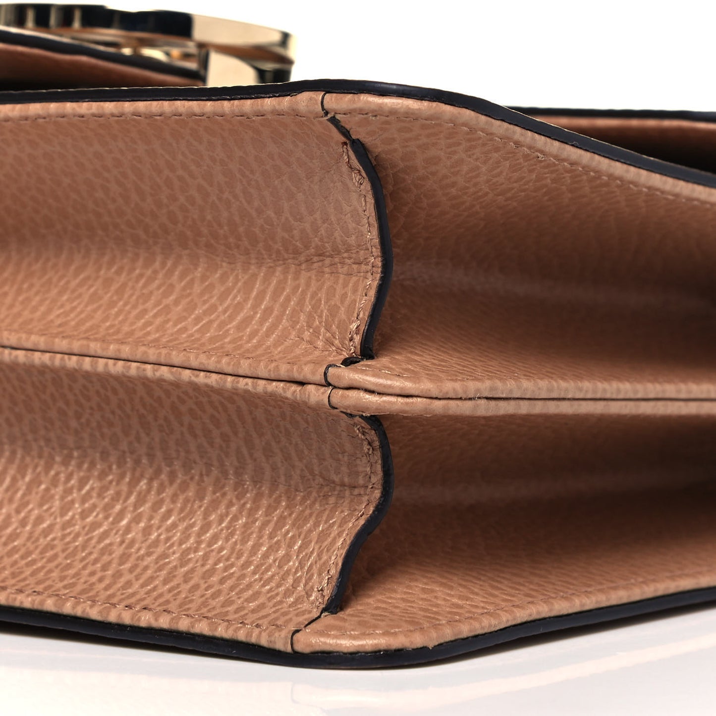 Dollar Calfskin Small Interlocking G Shoulder Bag Camelia