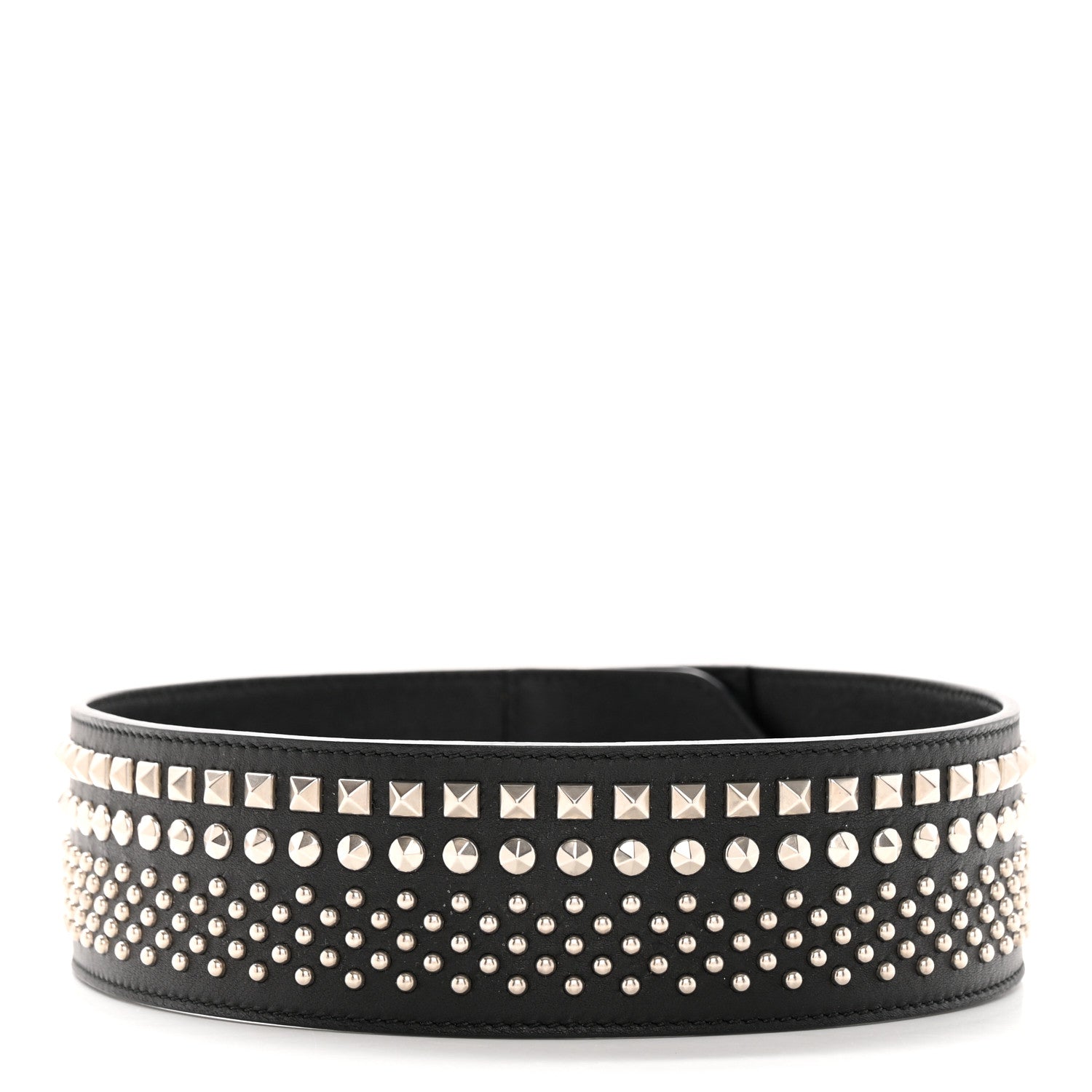 Gucci Moon Calfskin Studded Belt 75 30 Black 2 of 5