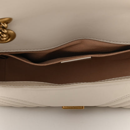 Gucci Calfskin Matelasse Mini GG Marmont Shoulder Bag White 5 of 11
