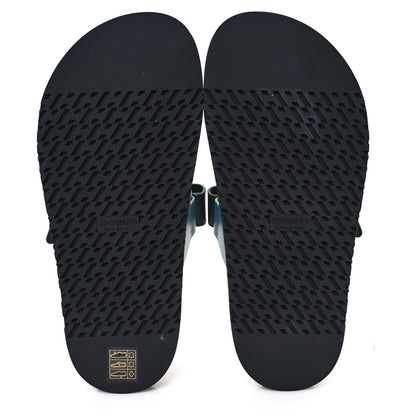 Hermes Calfskin Womens Chypre Sandals 38 Bleu Citadin Vert Bouteille 5 of 9