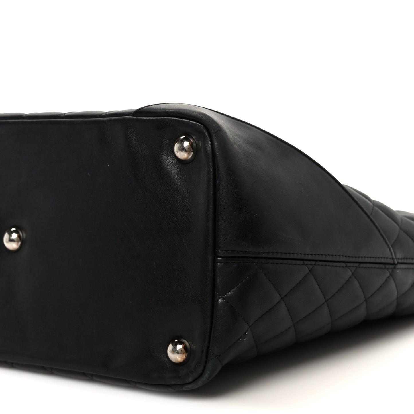 Calfskin Quilted Large Cambon Tote Black