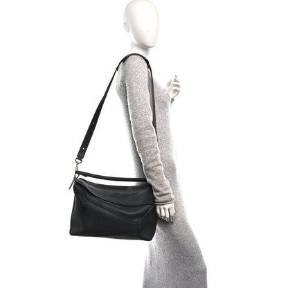 Loewe Grained Calfskin Large Puzzle Bag Black 2 of 9