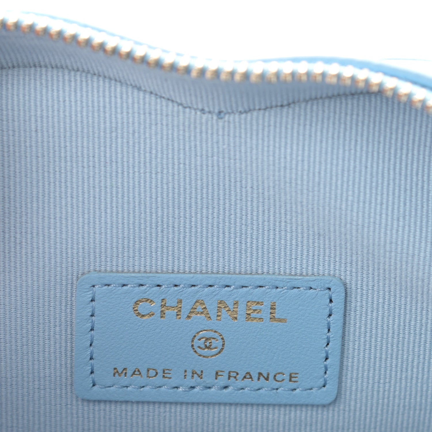 Chanel Lambskin Quilted CC In Love Heart Clutch With Chain Light Blue 6 of 11