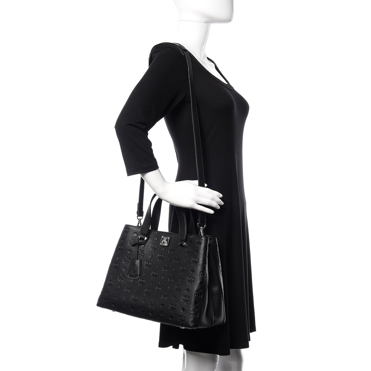 Calfskin Ottomar Monogram Large Essential Tote Black