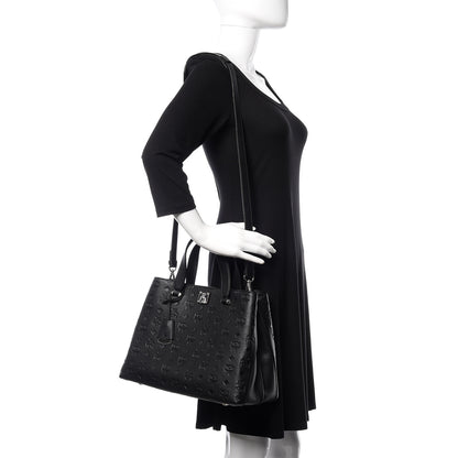 MCM Calfskin Ottomar Monogram Large Essential Tote Black 2 of 9