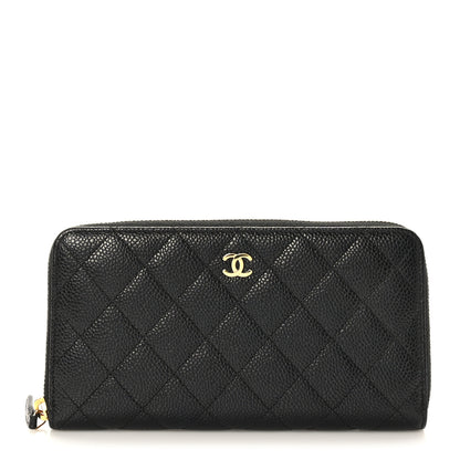 Chanel Caviar Quilted Large Gusset Zip Around Wallet Black 1 of 9