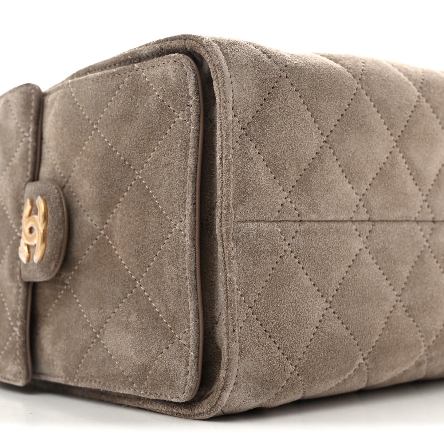 Suede Quilted Small Chanel 25 Handbag Dark Grey