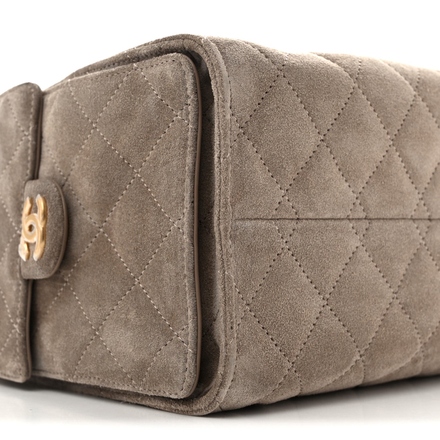 Chanel Suede Quilted Small Chanel 25 Handbag Dark Grey 9 of 13