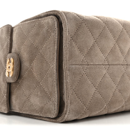 Chanel Suede Quilted Small Chanel 25 Handbag Dark Grey 9 of 13