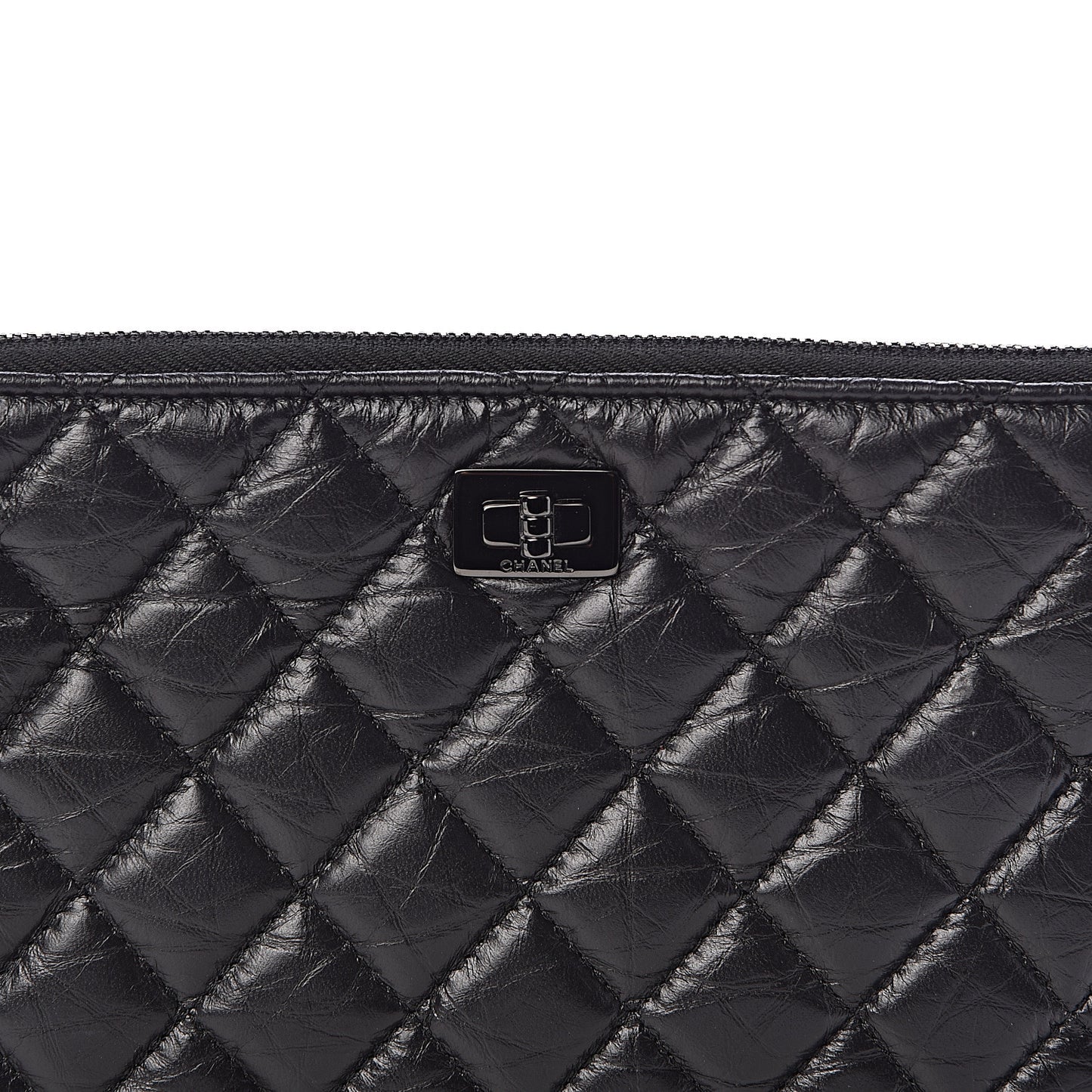 Aged Calfskin Quilted Medium Reissue Cosmetic Case So Black