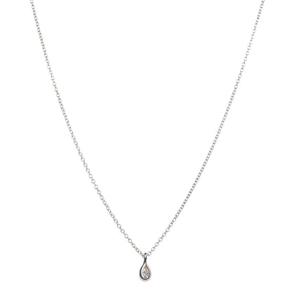 Tiffany Sterling Silver Diamond .07ct Elsa Peretti Pear Shape Diamonds by the Yard Pear-Shaped Pendant Necklace 1 of 9