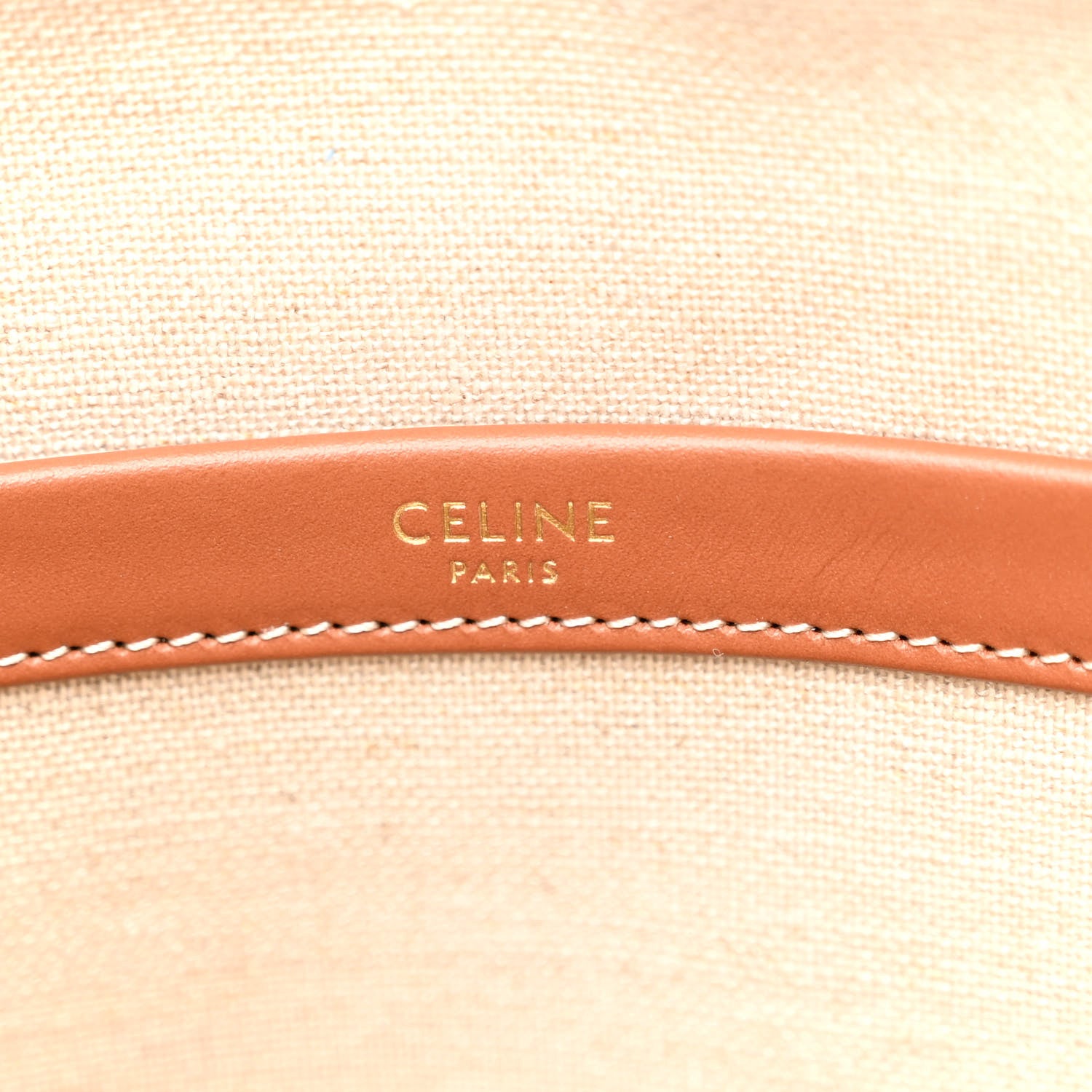 Celine Jacquard Striped Large Cabas Thais Tobacco Tan 6 of 9