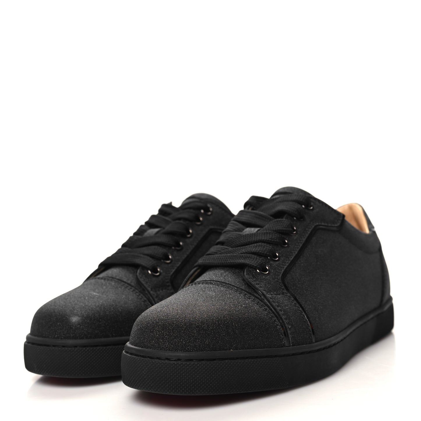 Glitter Calfskin Vieira Flat Sneakers 38 Black