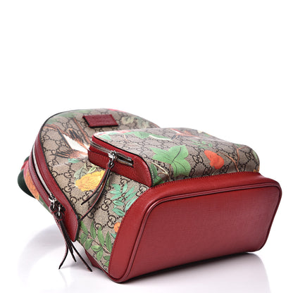Gucci GG Supreme Monogram Tian Web Small Day Backpack Beige Multicolor Red 4 of 13