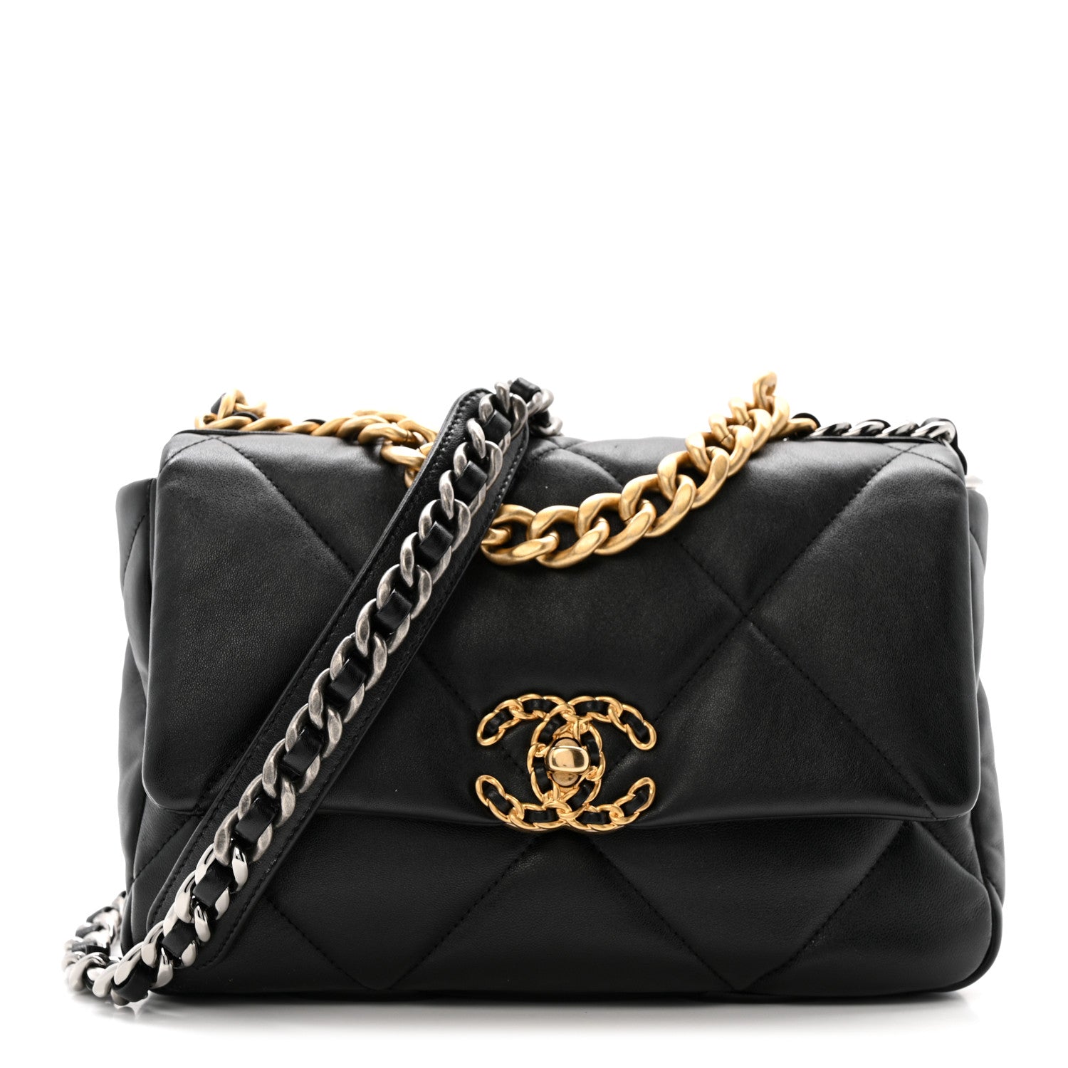 Chanel Lambskin Quilted Medium Chanel 19 Flap Black 1 of 11