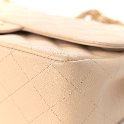 Chanel Caviar Quilted Jumbo Double Flap Beige Clair 9 of 19