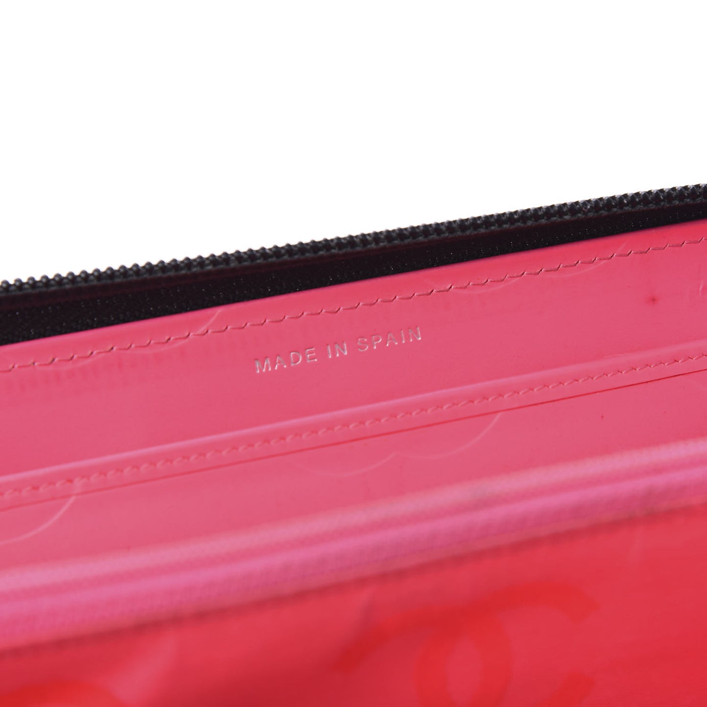 Calfskin Quilted Cambon Large Gusset Zip Around Wallet Black