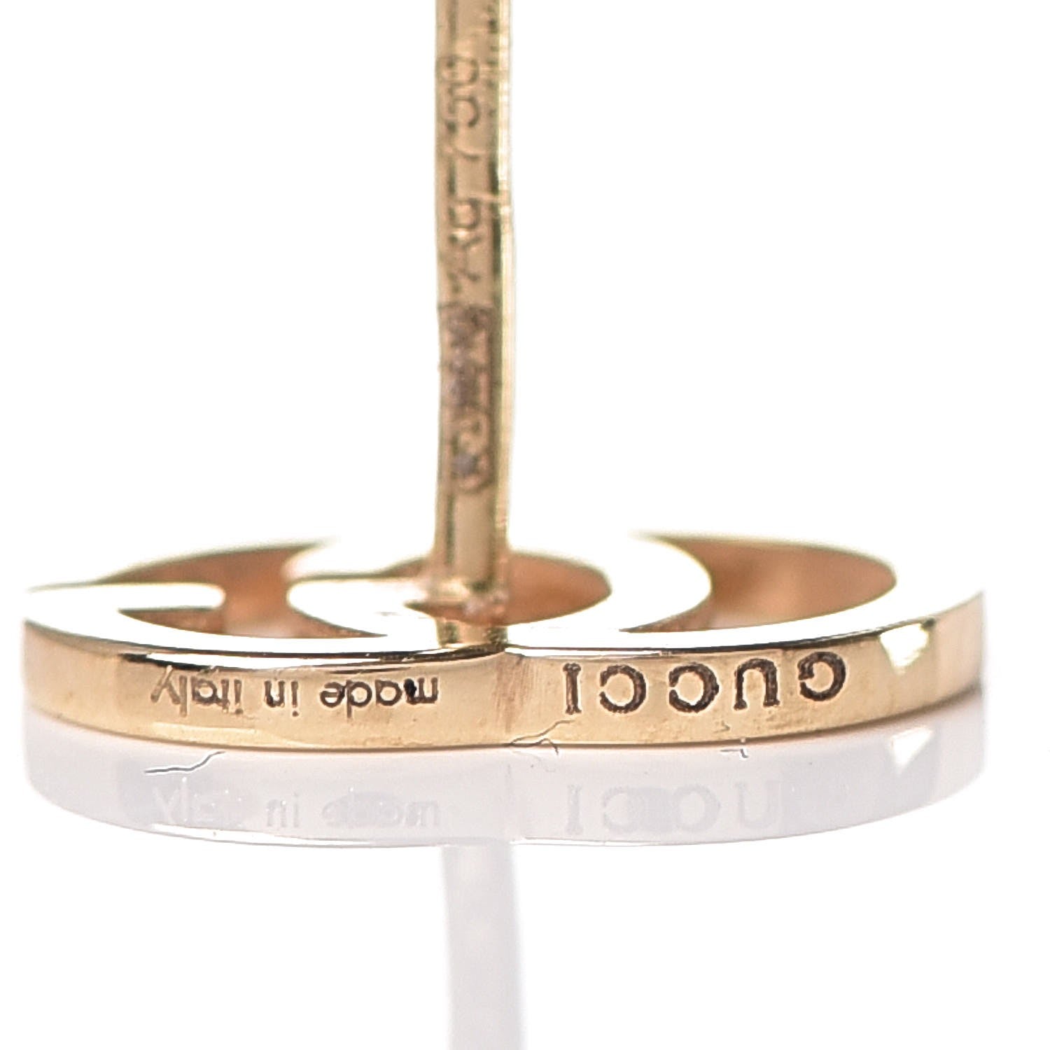 Gucci 18K Yellow Gold GG Tissue Stud Earrings 6 of 7