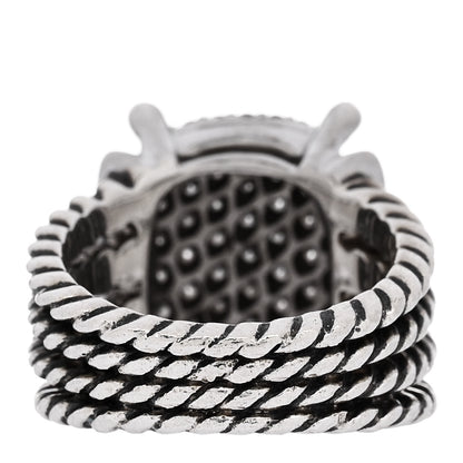 David Yurman Sterling Silver Diamond 16mm Wheaton Ring 52 6 3 of 5
