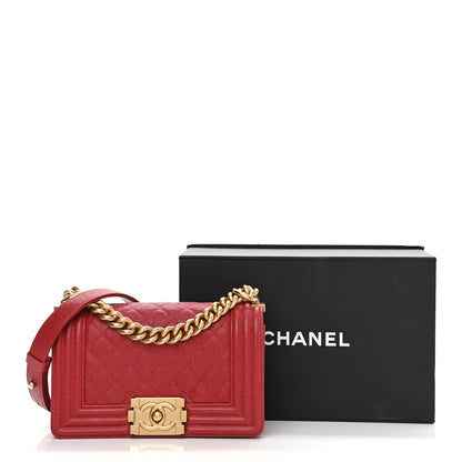 Chanel Caviar Quilted Small Boy Flap Red 11 of 11