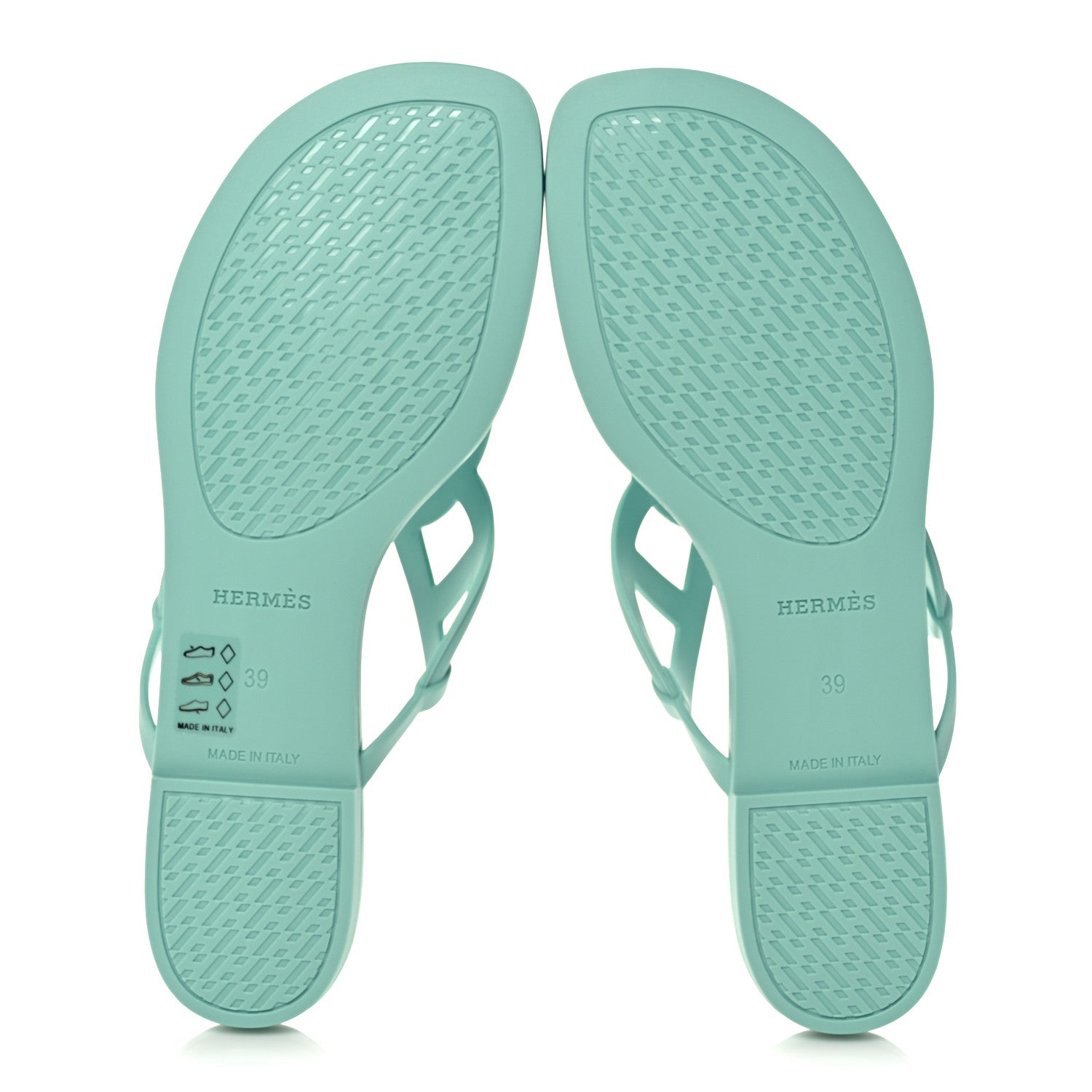 Hermes Rubber Womens Egerie Sandals 39 Vert Embrun 5 of 9