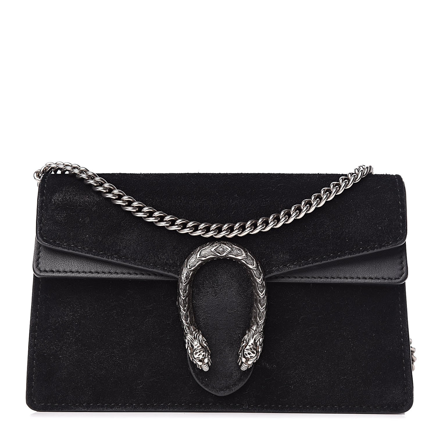 Gucci Suede Super Mini Dionysus Shoulder Bag Black 1 of 13
