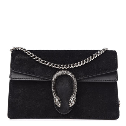 Gucci Suede Super Mini Dionysus Shoulder Bag Black 1 of 13