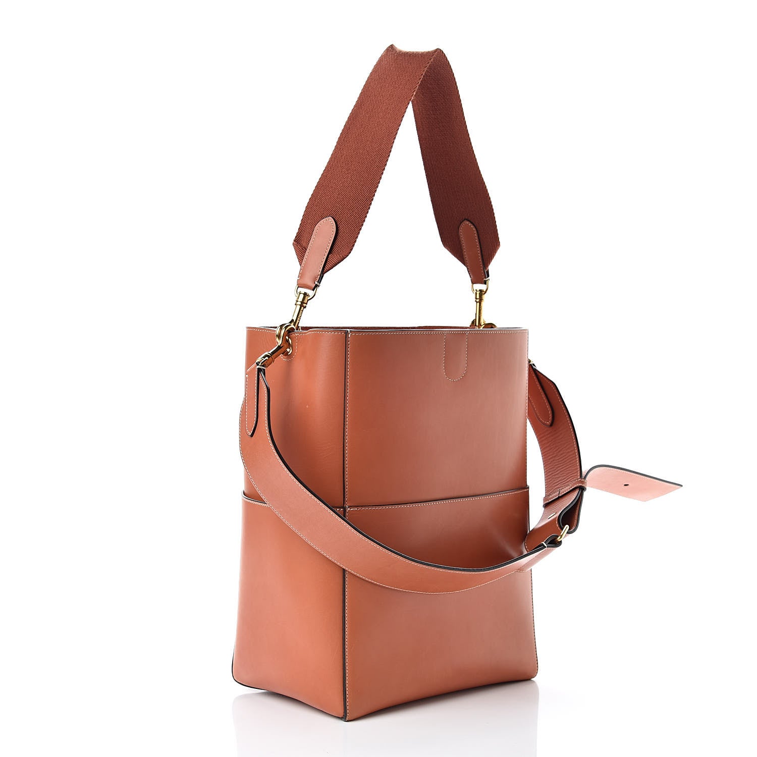 Celine Natural Calfskin Sangle Bucket Bag Terracotta 4 of 12