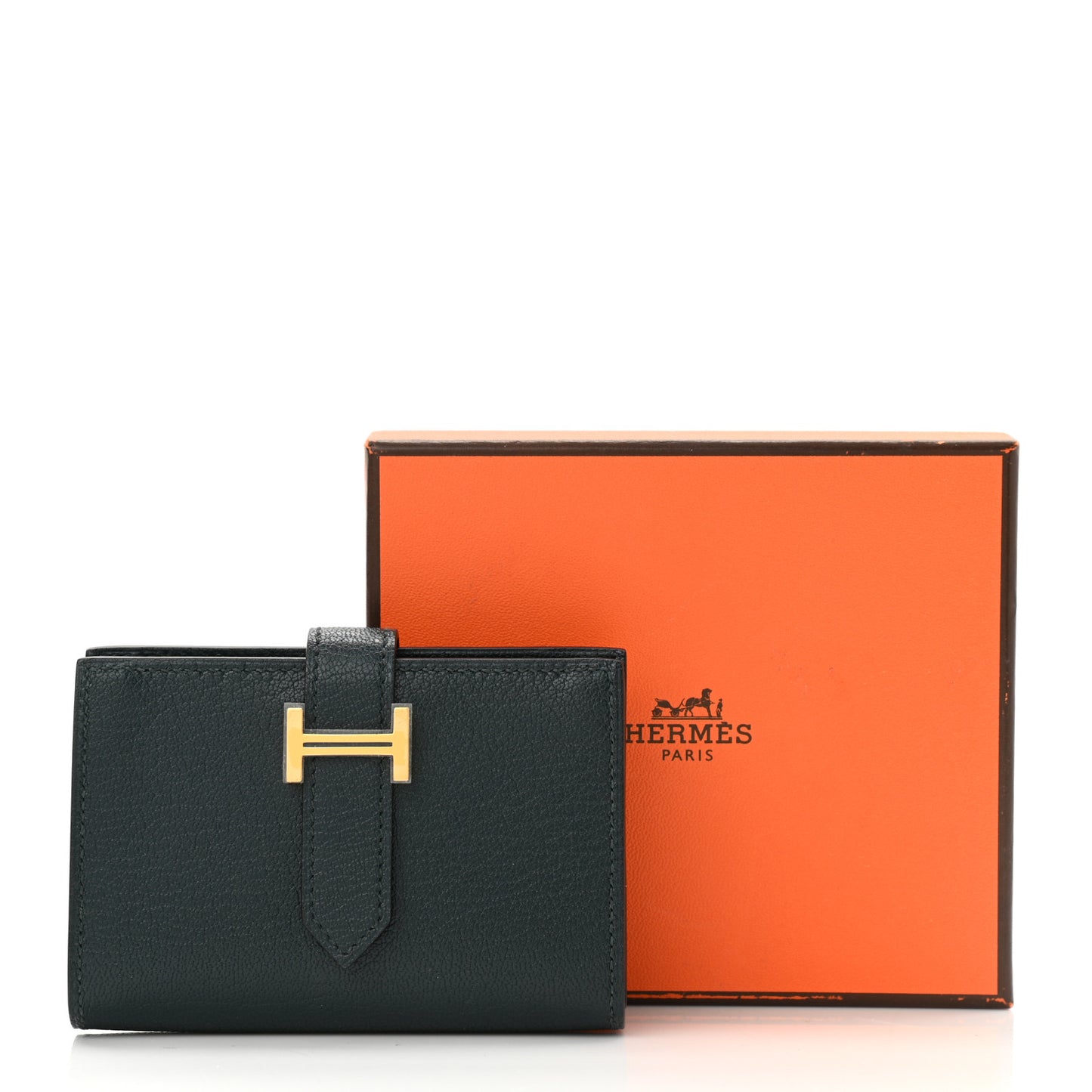 Chevre Mysore Mini Bearn Wallet Vert Cypress