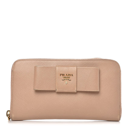 Prada Saffiano Fiocco Bow Zip Around Wallet Cammeo 1 of 10